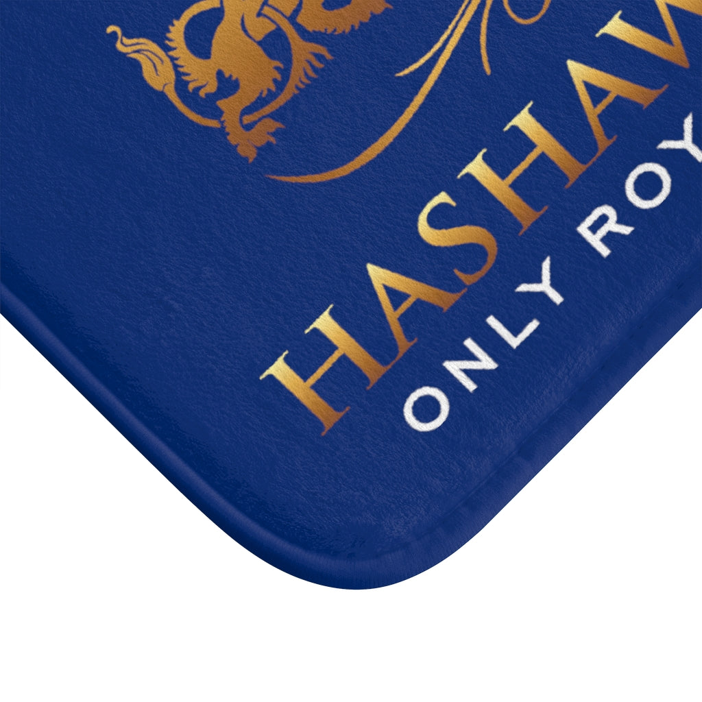 Hashawn Carey Logo Royal Blue Microfiber Bath Mat - Hashawn Carey Apparel