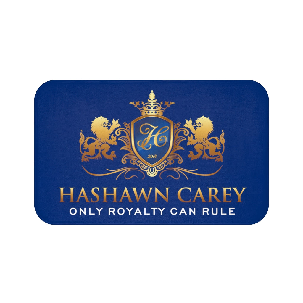 Hashawn Carey Logo Royal Blue Microfiber Bath Mat - Hashawn Carey Apparel