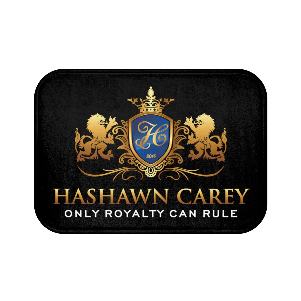 Hashawn Carey Logo Black Microfiber Bath Mat - Hashawn Carey Apparel