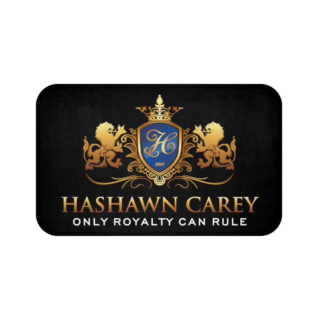 Hashawn Carey Logo Black Microfiber Bath Mat - Hashawn Carey Apparel