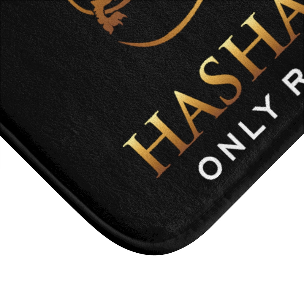 Hashawn Carey Logo Black Microfiber Bath Mat - Hashawn Carey Apparel